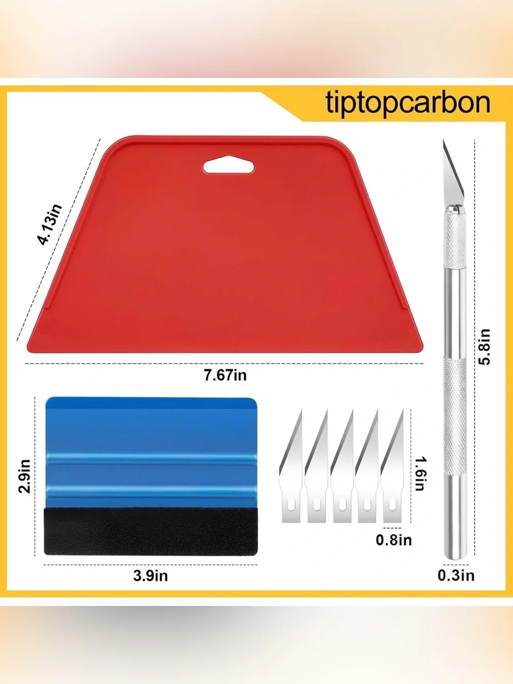 Tiptopcarbon Wallpaper Smoothing Tool Kit Peel & Stick Contact Paper
